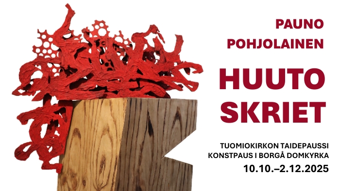 Pauno Pohjolaisen teos Huuto (2024) ja näyttelyn ajankohta.