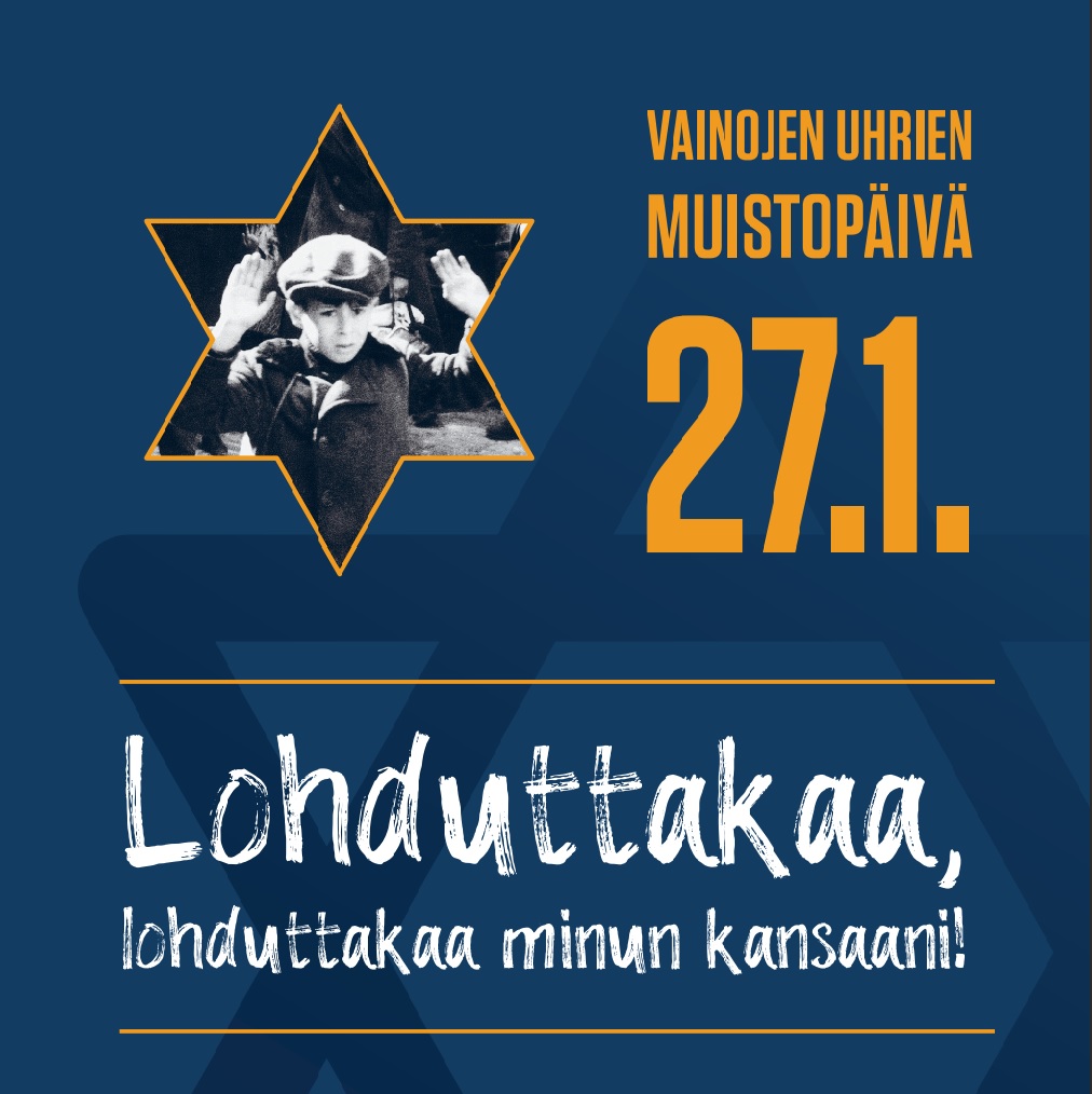 Vainojen uhrien muistopäivä - Lohduttakaa, lohduttakaa minun kansaani Vainojen uhrien muistopäivä 27.1. - Lohduttakaa, lohduttakaa minun kansaani! Kuvassa pieni poika kädet ylhäällä.