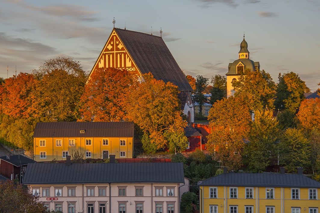 Porvoon vanha kaupunki, maisema, Porvoon tuomiokirkko.